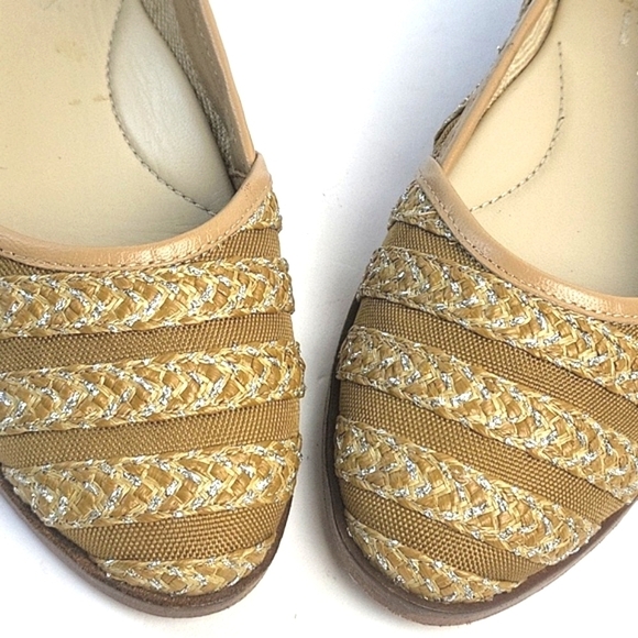 Eric Javits New York Braided Jute & Metallic Mesh Leather Slip-on Wedge … - Picture 4 of 16